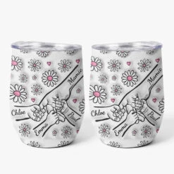 Mug Isotherme 355ml Personnalisé - Mamie - Fleurs Roses Effet 3D