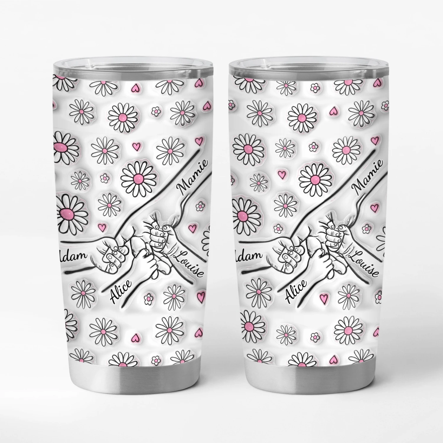 Mug Isotherme 590ml Personnalisé - Mamie - Fleurs Roses Effet 3D 3 Mug Isotherme 590ml Personnalisé - Mamie - Fleurs Roses Effet 3D