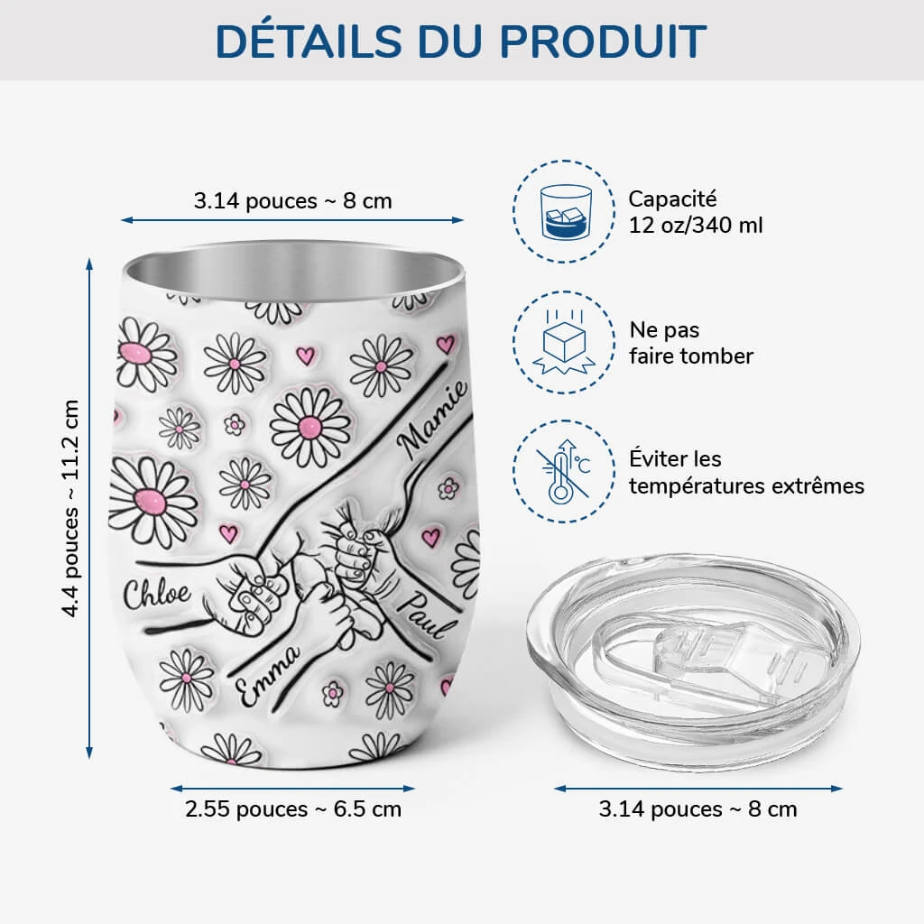 Mug Isotherme 355ml Personnalisé - Mamie - Fleurs Roses Effet 3D 5 Mug Isotherme 355ml Personnalisé - Mamie - Fleurs Roses Effet 3D – Image 3