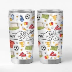 [Effet D'Impression 3D] Mug Isotherme 590ml Personnalisé Papa Footballeur