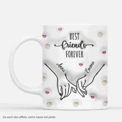 [Effet D'impression 3D] Meilleures Amies Pour Toujours - Mug Personnalisé Pour Meilleure Amie