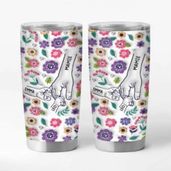 [Effet D'Impression 3D] Gobelet Personnalisé 590 Ml - Mamie - Jolies Fleurs