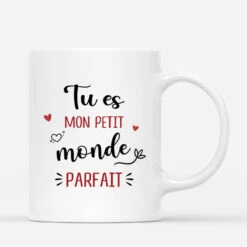 Tu Es Mon Petit Monde Parfait - Mug Personnalisé Couple -Cadeau Plus 3660MFR3 tu es mon petit monde parfait mug personnalise couple