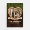 Ensemble Depuis Version Cœur En Bois Avec Photo - Toile Personnalisée Pour Couple -Cadeau Plus 3677CFR1 ensemble depuis version coeur en bois avec photo toile personnalisee pour couple
