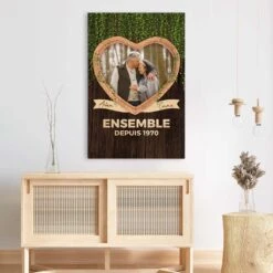 Ensemble Depuis Version Cœur En Bois Avec Photo - Toile Personnalisée Pour Couple 7 Ensemble Depuis Version Cœur En Bois Avec Photo - Toile Personnalisée Pour Couple -Cadeau Plus 3677CFR3 ensemble depuis version coeur en bois avec photo toile personnalisee pour couple