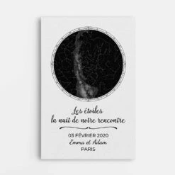 La Nuit De Notre Rencontre Avec Étoiles - Toile Couple Personnalisable