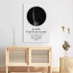 La Nuit De Notre Rencontre Avec Étoiles - Toile Couple Personnalisable -Cadeau Plus 3684CFR3 la nuit de notre rencontre avec etoiles toile couple personnalisable
