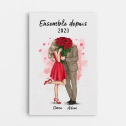 Ensemble Depuis Version Rose - Tableau Personnalisable Pour Couple