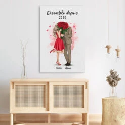 Ensemble Depuis Version Rose - Tableau Personnalisable Pour Couple -Cadeau Plus 3685CFR3 ensemble depuis version rose tableau personnalisable pour couple