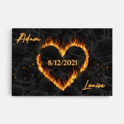 Cœur D'Amour Brûlant - Toile Couple Personnalisée