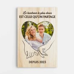 Le Bonheur Le Plus Doux Est Celui Qu'On Partage - Toile Personnalisable Couple