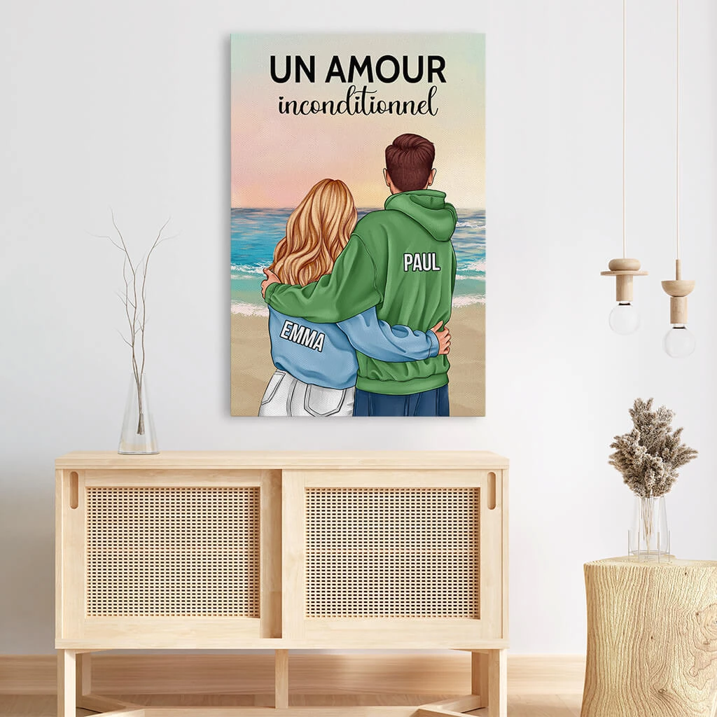 Un Amour Inconditionnel - Tableau Personnalisé Couple 5 Un Amour Inconditionnel - Tableau Personnalisé Couple – Image 3