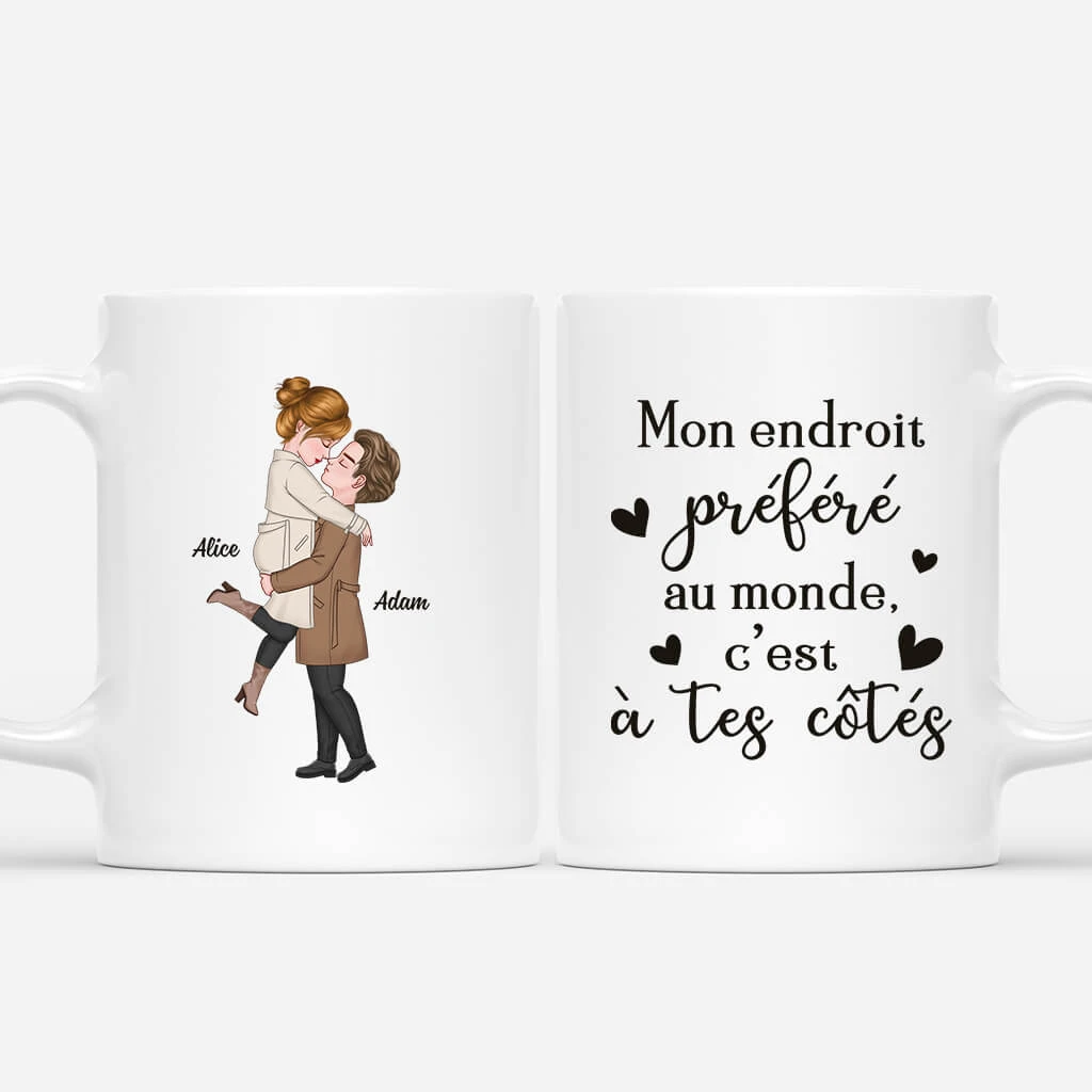 Mon Endroit Préféré Dans Ce Monde Version Romantique - Mug Personnalisable Pour Couple 3 Mon Endroit Préféré Dans Ce Monde Version Romantique - Mug Personnalisable Pour Couple