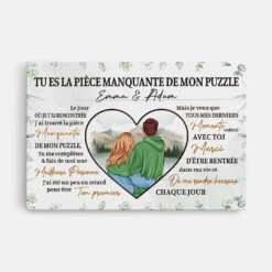 Tu Es Ma Pièce Manquante Avec Textes D'Amour - Toile Personnalisée Couple