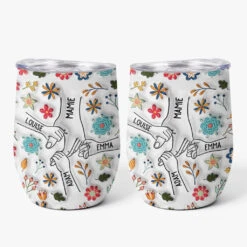 [Effet D'Impression 3D] Mug Isotherme 355ml Personnalisé - Maman/Mamie - Petites Fleurs