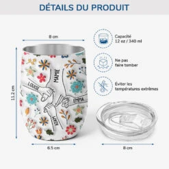 [Effet D'Impression 3D] Mug Isotherme 355ml Personnalisé - Maman/Mamie - Petites Fleurs -Cadeau Plus 3746MFR2 effet dimpression 3d gobelet personnalise 591 ml maman mamie petites fleurs 3746M945A