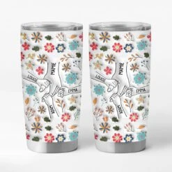 [Effet D'Impression 3D] Mug Isotherme 590ml Personnalisé - Maman/Mamie - Petites Fleurs