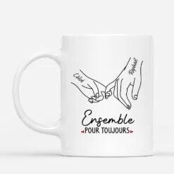 Ensemble Pour Toujours Version Croisant Les Doigts - Mug Couple Personnalisé