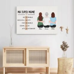 Ma Super Mamie Avec Mots Croisés - Toile Personnalisée Mamie -Cadeau Plus 3780CFR3 ma super mamie avec mots croises toile personnalisee mamie 3780CTE7A