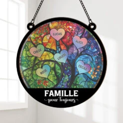 Attrape-soleil Vitrail Personnalisé - Famille - Version L'Arbre