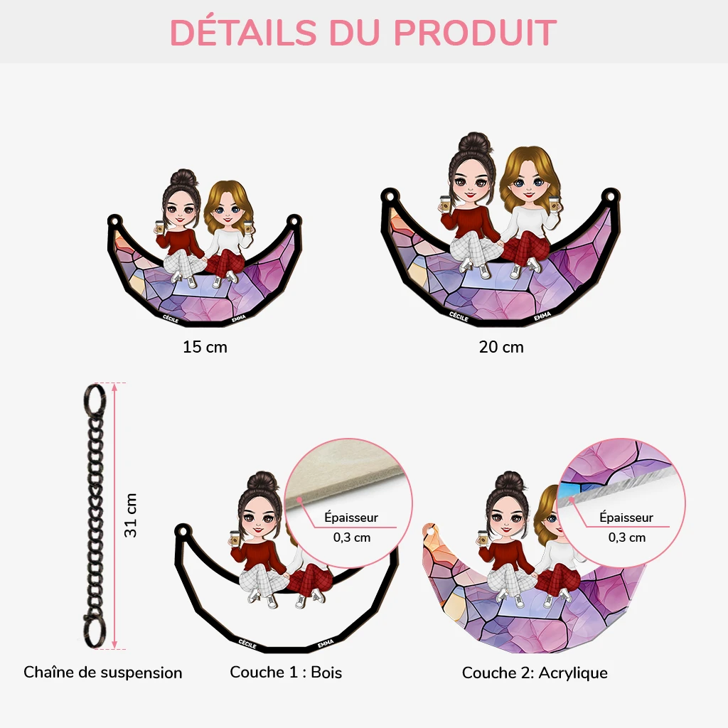 Attrape-soleil Personnalisé - Meilleures Amies Sur La Lune 5 Attrape-soleil Personnalisé - Meilleures Amies Sur La Lune – Image 3