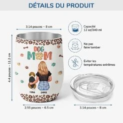 Mug Isotherme 355ml Personnalisé - Maman Chien 3D -Cadeau Plus 3826TFR3 verre a vin personnalise avec couvercle maman chien 3d 3826T3E8C
