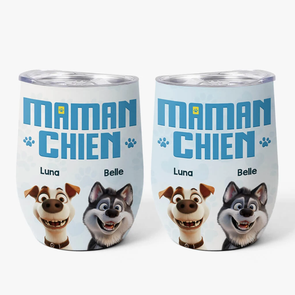 Mug Isotherme 355ml Personnalisé - Maman Chien/Papa Chien 3D - Design Cartoon 3 Mug Isotherme 355ml Personnalisé - Maman Chien/Papa Chien 3D - Design Cartoon