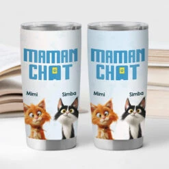 Mug Isotherme 590ml Personnalisé - Maman Chat/Papa Chat 3D - Design Cartoon -Cadeau Plus 3833TFR2 gobelet a vin personnalise 591 ml maman chat papa chat 3d design cartoon 3833T5I5D