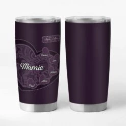 Mug Isotherme 590ml Personnalisé - Mamie Coeur Violet - Mug Thermos