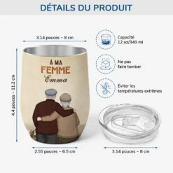 Mug Isotherme 355ml Personnalisé - À Ma Femme - À Mon Mari -Cadeau Plus 3858TFR3 verre a vin isotherme personnalise a ma femme a mon mari 3858T