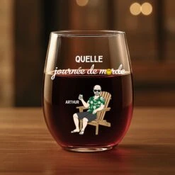 Verre À Vin Sans Pied Personnalisé Pour Homme - Journée De Merde
