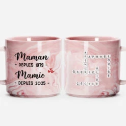 Tasse Effet Marbre Pour Femme - Maman Mamie - Mots Croisés