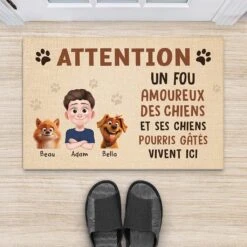 Paillasson Chien Personnalisable - Attention - Design Cartoon -Cadeau Plus 3882DFR2 paillasson chien personnalisable attention design cartoon 3882D8H0C