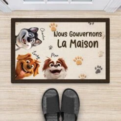 Paillasson Personnalisé Chien 3D - Nous Gouvernons La Maison -Cadeau Plus 3885DFR2 paillasson personnalise chien 3d nous gouvernons la maison 3885d6m5c
