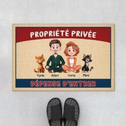 Tapis Personnalisé Chat - Propriété Privée