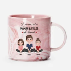 Tasse Effet Marbre - Dessin Maman Et Enfant