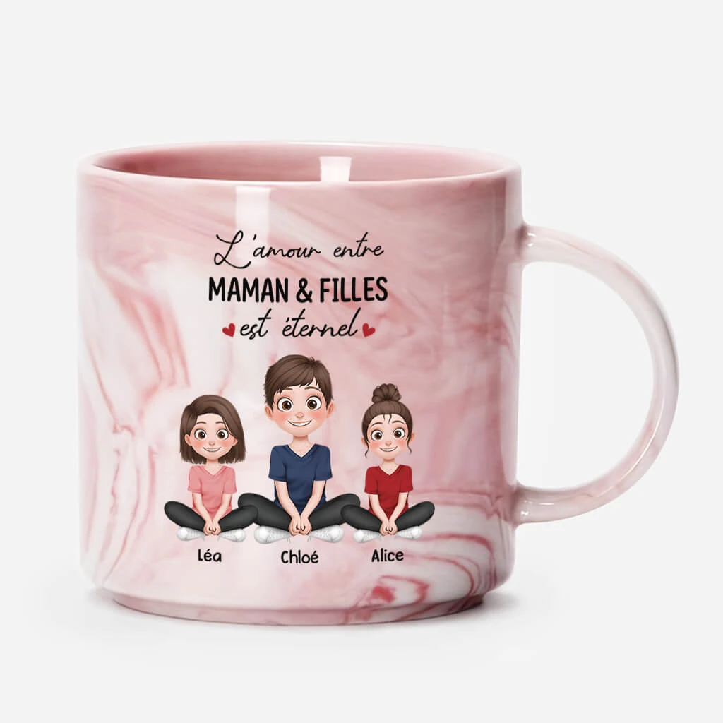 Tasse Effet Marbre - Dessin Maman Et Enfant 3 Tasse Effet Marbre - Dessin Maman Et Enfant