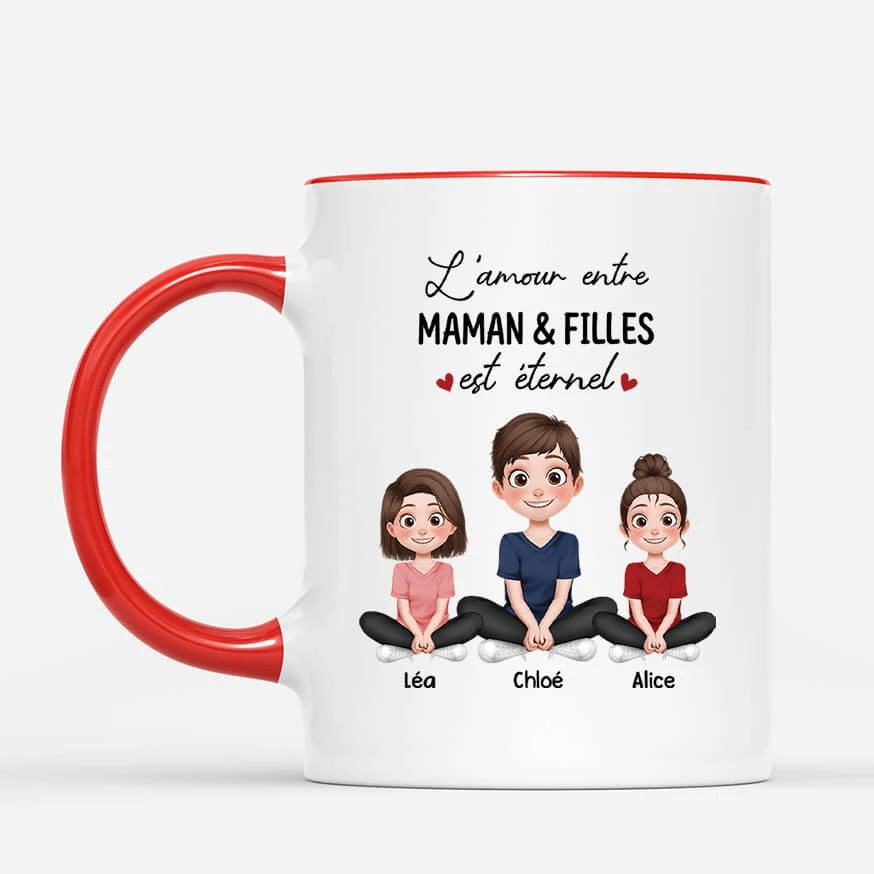 Tasse Personnalisée Fête Des Mères - Dessin Maman Et Enfant 4 Tasse Personnalisée Fête Des Mères - Dessin Maman Et Enfant – Image 2