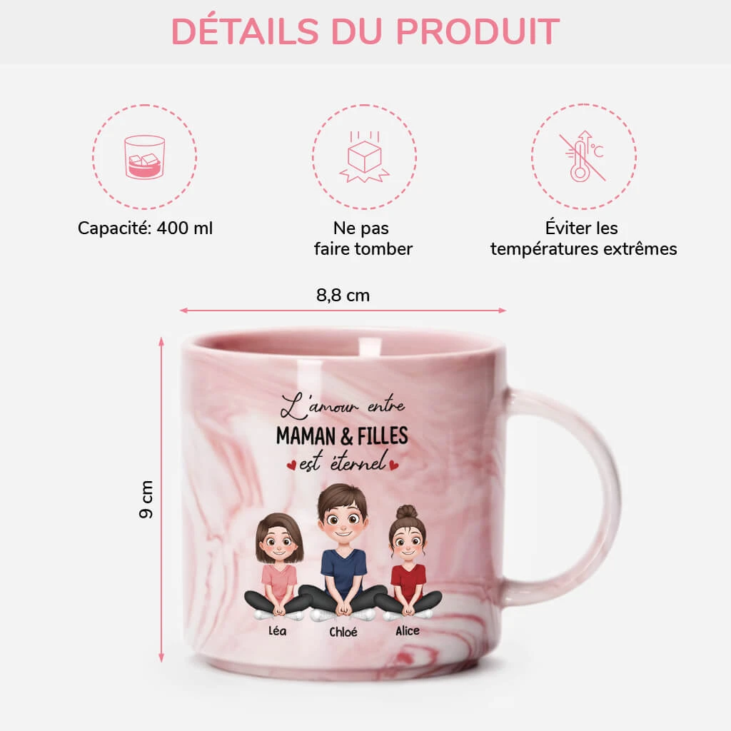 Tasse Effet Marbre - Dessin Maman Et Enfant 5 Tasse Effet Marbre - Dessin Maman Et Enfant – Image 3