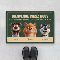 Paillasson Personnalisable Chien - Bienvenue Chez Nous - Version Cartoon