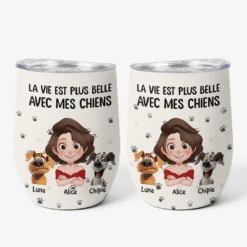 Mug Isotherme 355ml Personnalisé - La Vie Est Plus Belle Avec Les Chiens