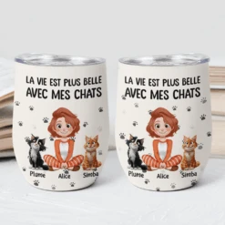 Mug Isotherme 355ml Personnalisé - La Vie Est Plus Belle Avec Les Chats -Cadeau Plus 3903TFR2 mug isotherme 355ml personnalise la vie est plus belle avec les chats 3903T5N0D 1