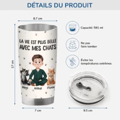 Mug Isotherme 590ml Personnalisé - La Vie Est Plus Belle Avec Les Chats -Cadeau Plus 3903TFR3 mug isotherme 590ml personnalise la vie est plus belle avec les chats 3903T5N0D