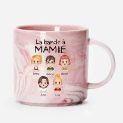 Tasse Effet Marbre Personnalisée - La Bande À Mamie - Design Cartoon Simple