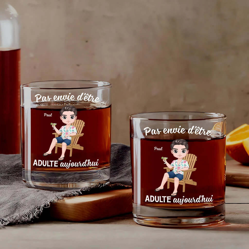 Verre À Whisky Personnalisé Pour Femme - Pas Envie D’Être Adulte 4 Verre À Whisky Personnalisé Pour Femme - Pas Envie D’Être Adulte – Image 2