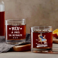 Verre À Whisky Personnalisé - Le Roi/ La Reine Retraité(e)