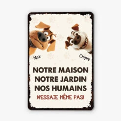 Plaque Chien Personnalisée – N’essaie Même Pas (humour Et Garde)