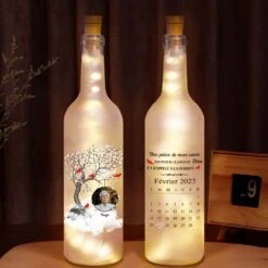 Bouteille Lumineuse Personnalisée - Une Pièce De Mon Cœur - Avec Photo