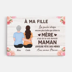 Toile Personnalisée Fête Des Mères - À Ma Fille