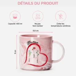 Mug Effet Marbre Personnalisé - Maman Mamie - Cœur Et Fleurs -Cadeau Plus 4001MFR3 mug effet marbre personnalise maman mamie coeur et fleurs 4001m
